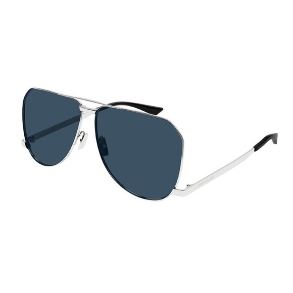 NWT SAINT LAURENT SILVER BLUE UNISEX SUNGLASSES - Picture 2 of 5